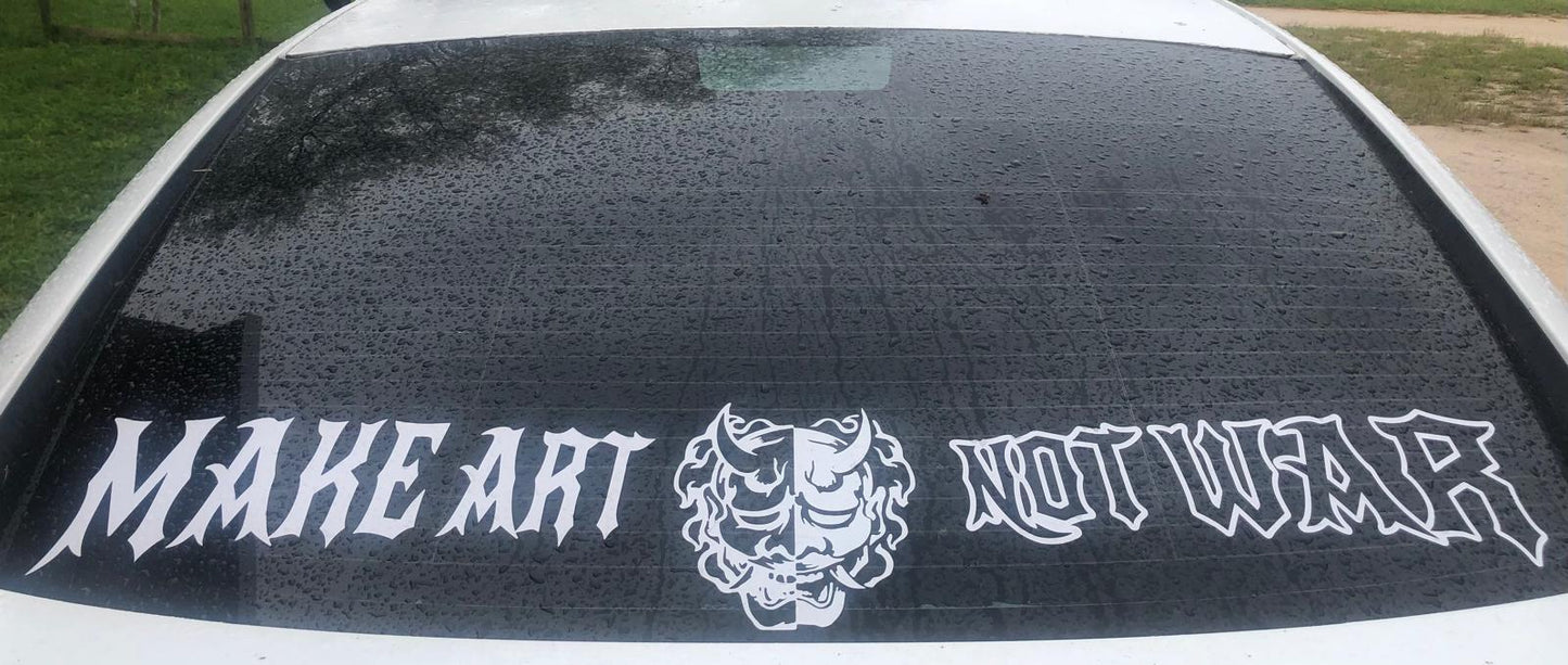 Make art Not war car decal